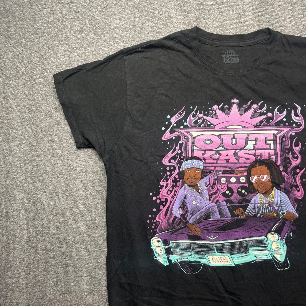 OutKast TShirt Mens Large Black ATLiens Graphic Hip Hop Rap Tee Short Sleeve - Picture 4 of 14